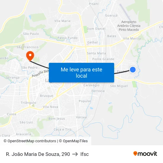 R. João Maria De Souza, 290 to Ifsc map