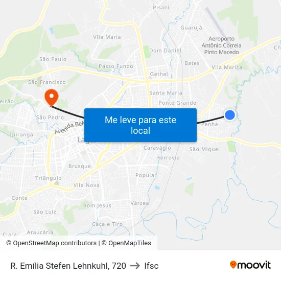 R. Emília Stefen Lehnkuhl, 720 to Ifsc map