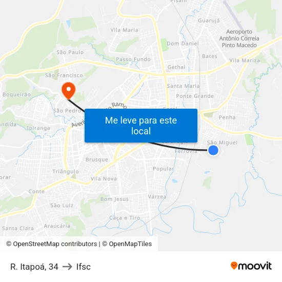 R. Itapoá, 34 to Ifsc map