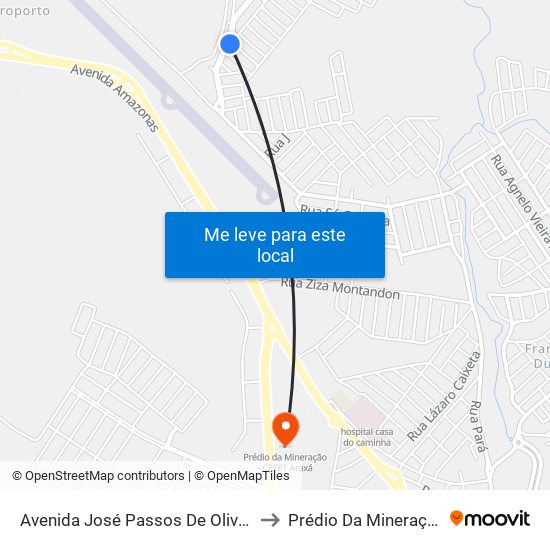 Avenida José Passos De Oliveira, 558 | Caixa D'Água to Prédio Da Mineração - Cefet Araxá map