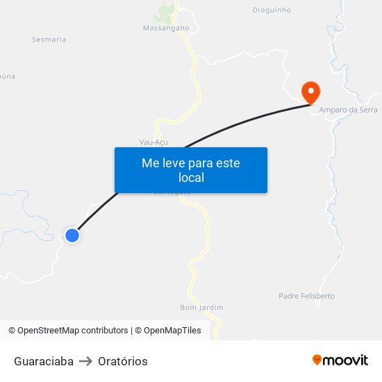 Guaraciaba to Oratórios map