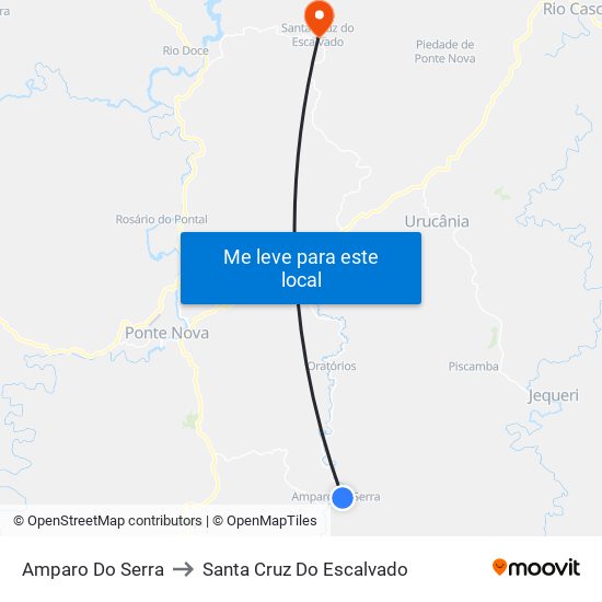 Amparo Do Serra to Santa Cruz Do Escalvado map