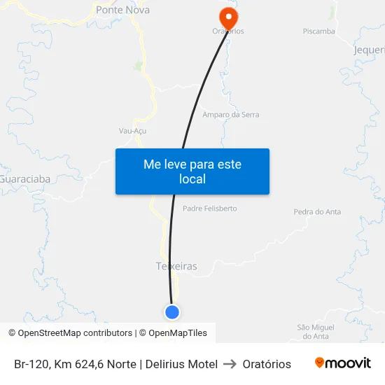 Br-120, Km 624,6 Norte | Delirius Motel to Oratórios map