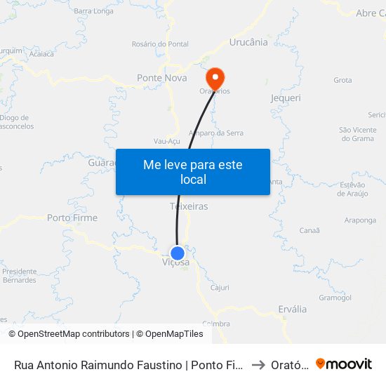 Rua Antonio Raimundo Faustino | Ponto Final Do Vau-Açu to Oratórios map