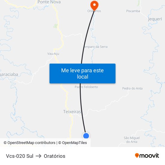 Vcs-020 Sul to Oratórios map