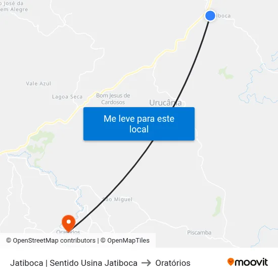 Jatiboca | Sentido Usina Jatiboca to Oratórios map