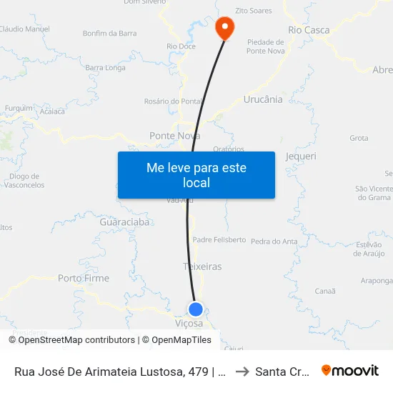 Rua José De Arimateia Lustosa, 479 | Garagem Da Viação União - Ponto Final Do Silvestre to Santa Cruz Do Escalvado map