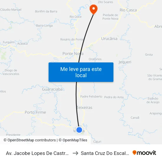 Av. Jacobe Lopes De Castro, 681 to Santa Cruz Do Escalvado map