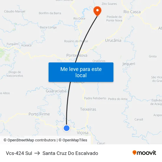 Vcs-424 Sul to Santa Cruz Do Escalvado map