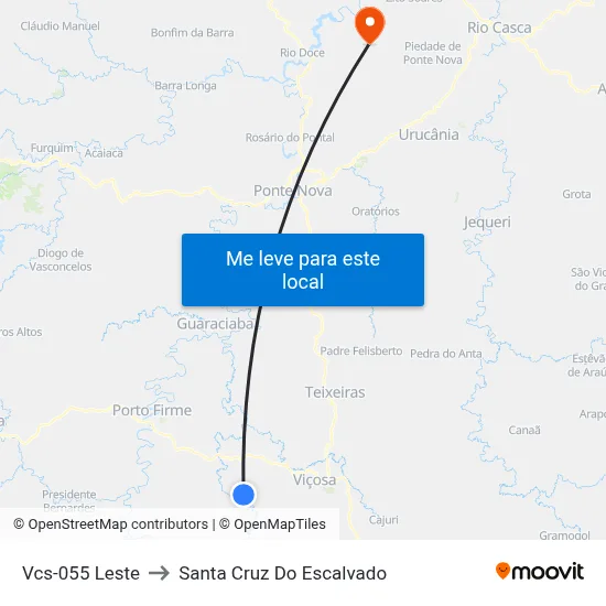 Vcs-055 Leste to Santa Cruz Do Escalvado map