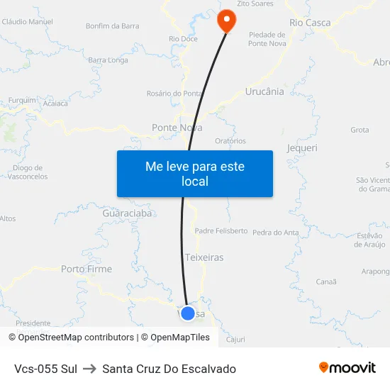 Vcs-055 Sul to Santa Cruz Do Escalvado map