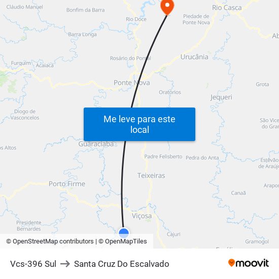 Vcs-396 Sul to Santa Cruz Do Escalvado map