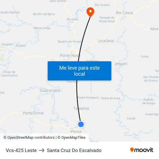 Vcs-425 Leste to Santa Cruz Do Escalvado map