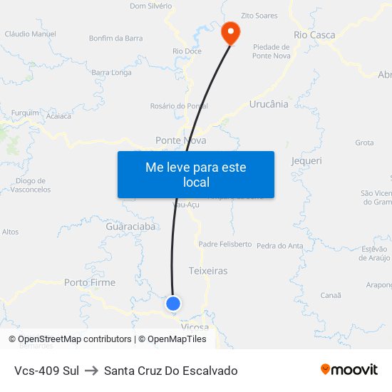 Vcs-409 Sul to Santa Cruz Do Escalvado map