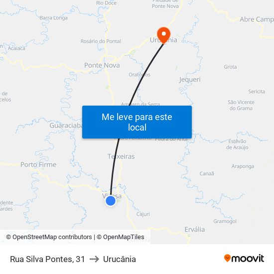 Rua Silva Pontes, 31 to Urucânia map