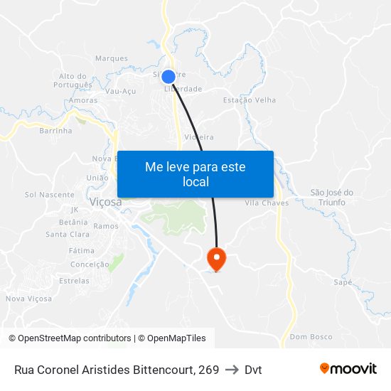 Rua Coronel Aristides Bittencourt, 269 to Dvt map