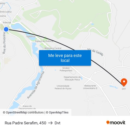 Rua Padre Serafim, 450 to Dvt map