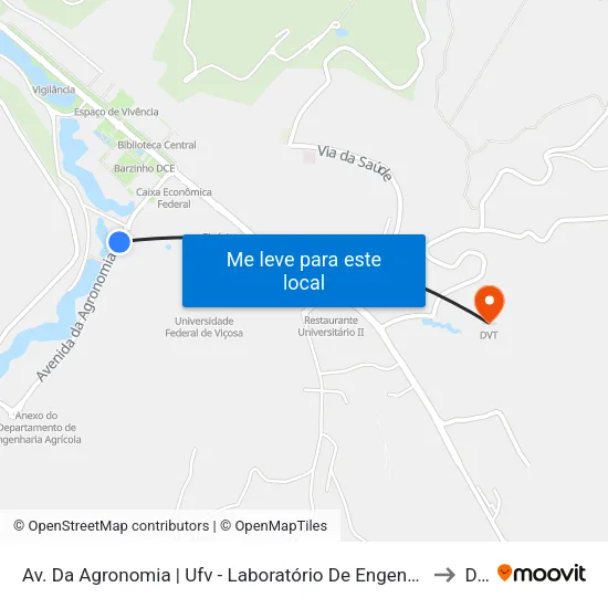 Av. Da Agronomia | Ufv - Laboratório De Engenharia Civil to Dvt map