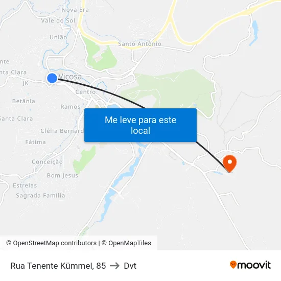 Rua Tenente Kümmel, 85 to Dvt map