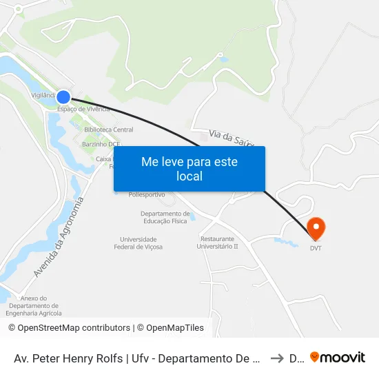 Av. Peter Henry Rolfs | Ufv - Departamento De Biologia to Dvt map