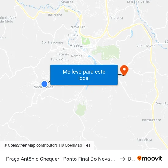 Praça Antônio Chequer | Ponto Final Do Nova Viçosa to Dvt map