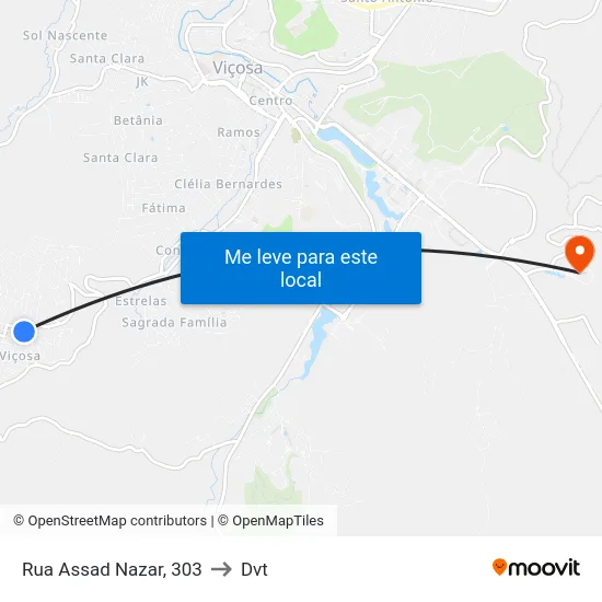 Rua Assad Nazar, 303 to Dvt map
