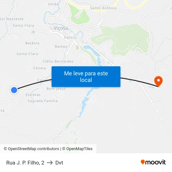 Rua J. P. Filho, 2 to Dvt map