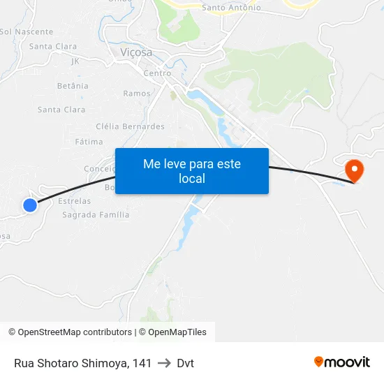 Rua Shotaro Shimoya, 141 to Dvt map