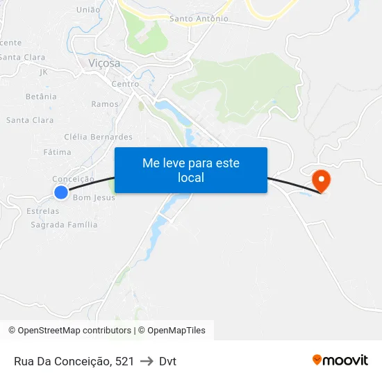 Rua Da Conceição, 521 to Dvt map