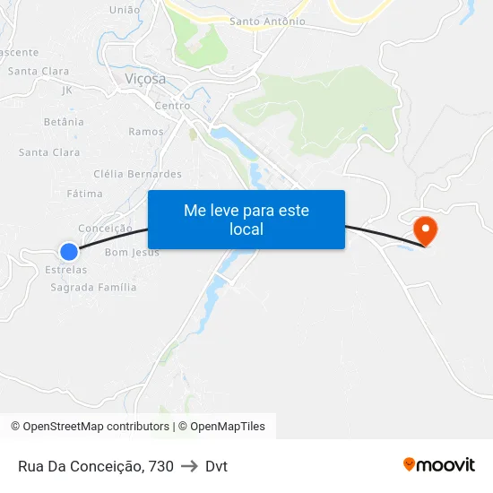 Rua Da Conceição, 730 to Dvt map