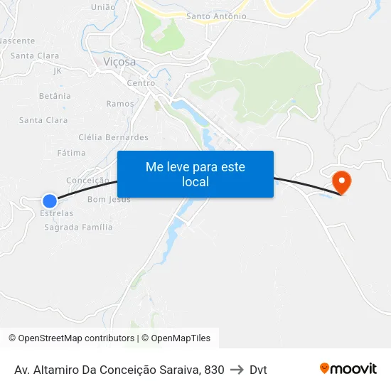 Av. Altamiro Da Conceição Saraiva, 830 to Dvt map