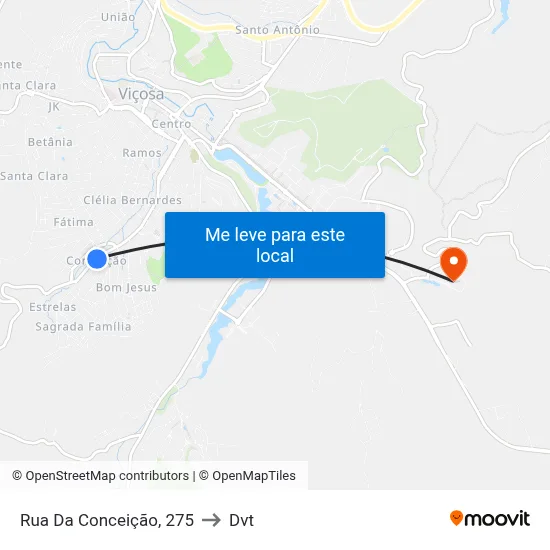 Rua Da Conceição, 275 to Dvt map