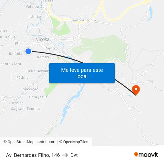 Av. Bernardes Filho, 146 to Dvt map