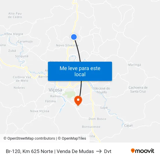 Br-120, Km 625 Norte | Venda De Mudas to Dvt map
