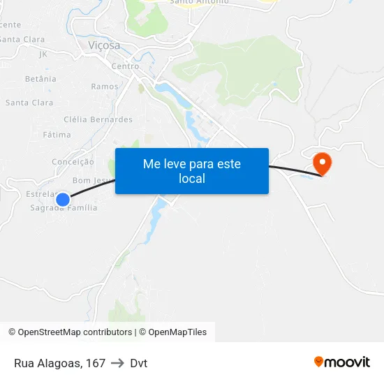 Rua Alagoas, 167 to Dvt map