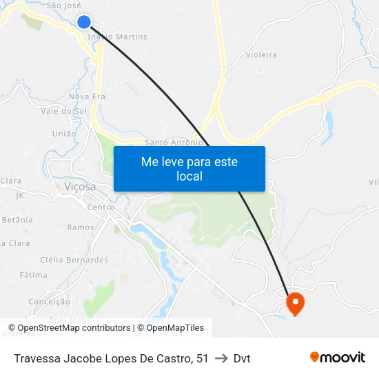Travessa Jacobe Lopes De Castro, 51 to Dvt map