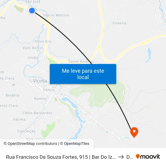 Rua Francisco De Souza Fortes, 915 | Bar Do Izidoro to Dvt map