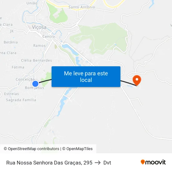 Rua Nossa Senhora Das Graças, 295 to Dvt map