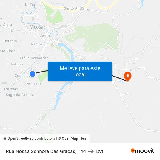 Rua Nossa Senhora Das Graças, 144 to Dvt map