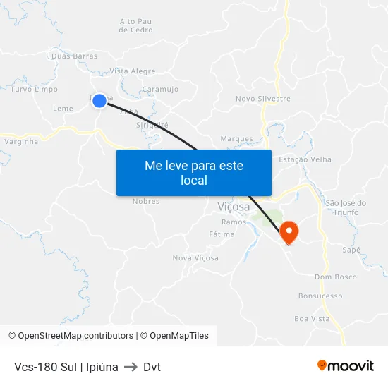 Vcs-180 Sul | Ipiúna to Dvt map
