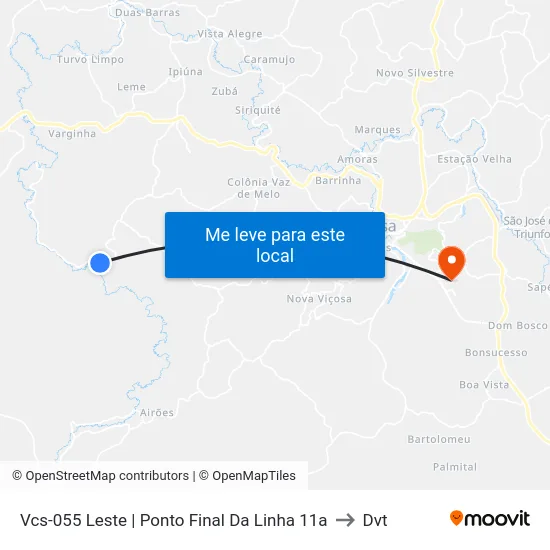 Vcs-055 Leste | Ponto Final Da Linha 11a to Dvt map