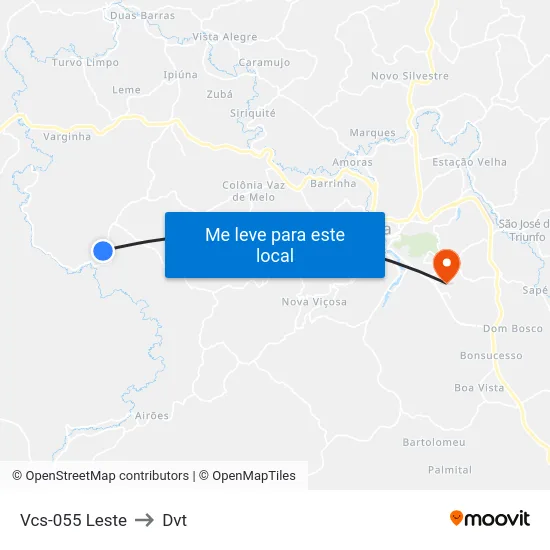 Vcs-055 Leste to Dvt map