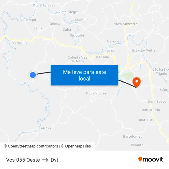 Vcs-055 Oeste to Dvt map