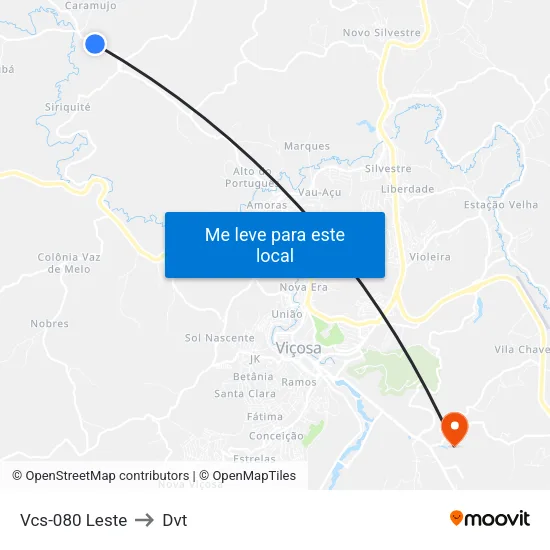 Vcs-080 Leste to Dvt map
