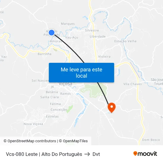 Vcs-080 Leste | Alto Do Português to Dvt map