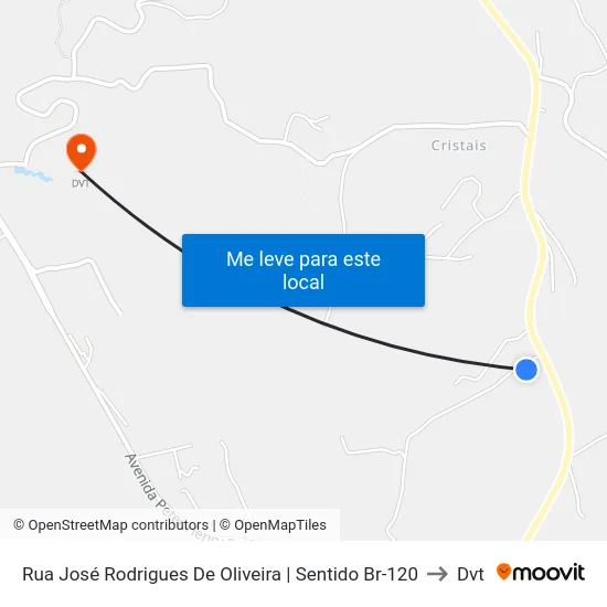 Rua José Rodrigues De Oliveira | Sentido Br-120 to Dvt map