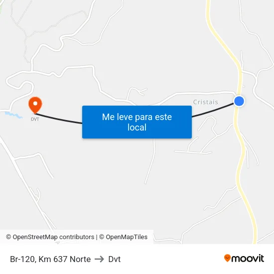 Br-120, Km 637 Norte to Dvt map