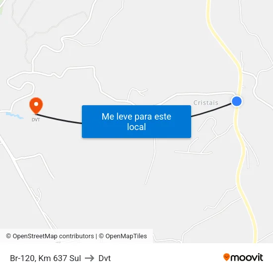 Br-120, Km 637 Sul to Dvt map