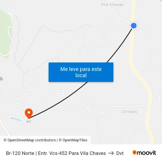 Br-120 Norte | Entr. Vcs-452 Para Vila Chaves to Dvt map