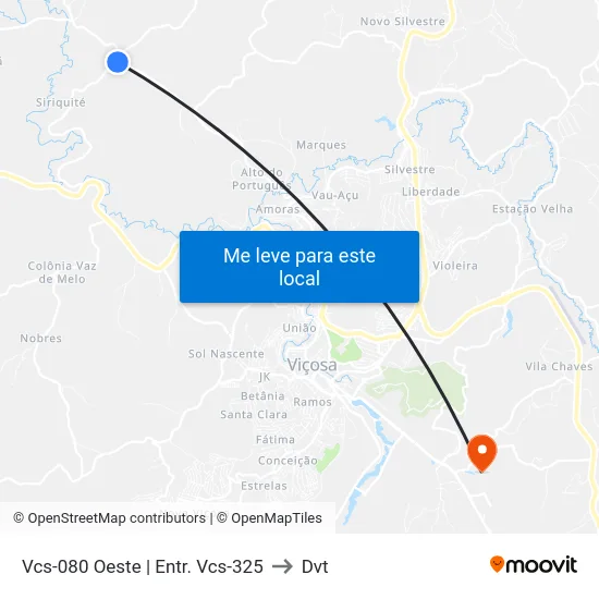 Vcs-080 Oeste | Entr. Vcs-325 to Dvt map